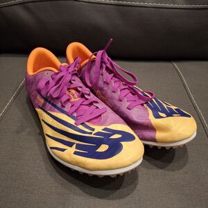 New Balance MD500 V8 Racing Track Spikes Shoes Purple Yellow Men Size 7.5